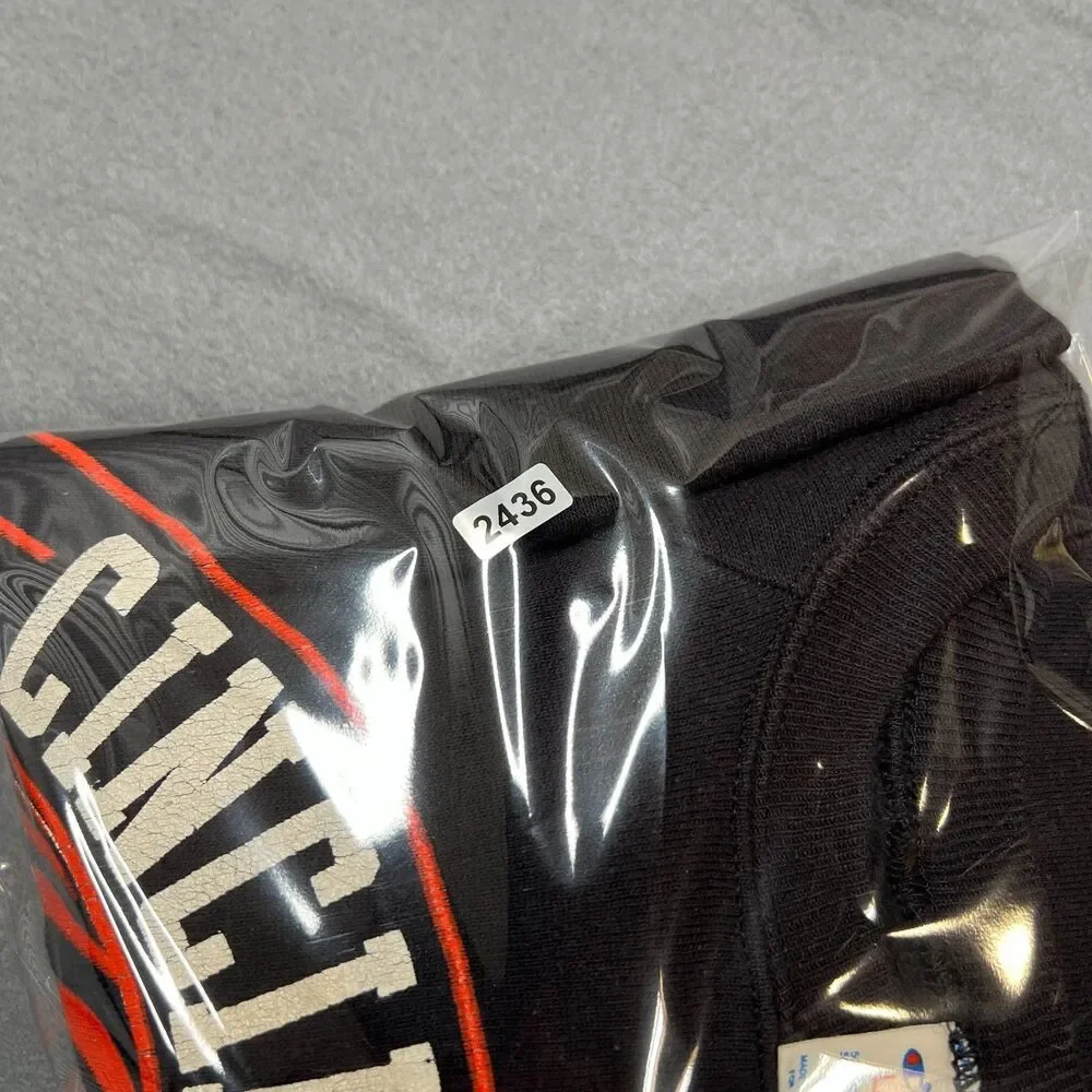 Vintage Champion Cincinnati Bengals Sweatshirt Men's Large Black Raglan Sleeve